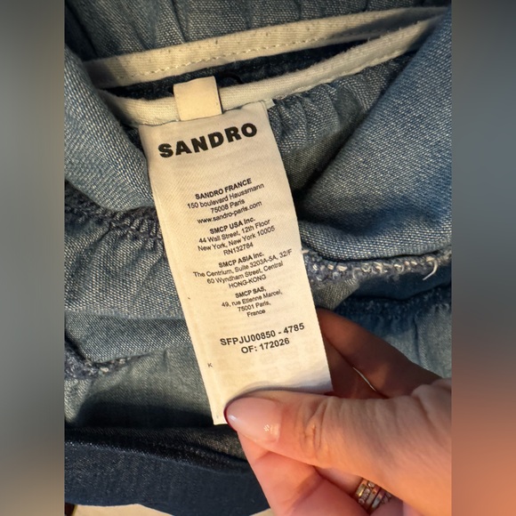 SANDRO Fanfan Tiered Denim Mini Skirt Size 38 New with tags US 6 - Picture 6 of 16